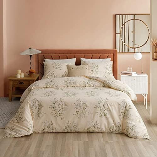  ECOCOTT Duvet Cover Queen, 100% Natural Cotton 1 Duvet Cover +2 Pillowcases Bedding Set,Navy And Cosmic Constellation Reversible Printed Pattern Soft Cozy Breathable And Durable Duvet Cover Set