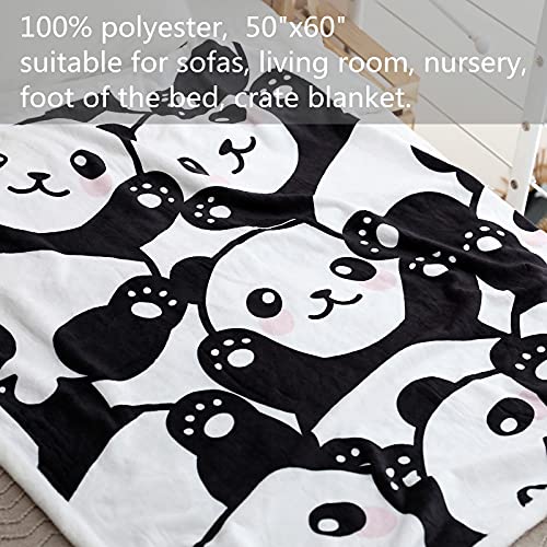  Sviuse Panda Throw Blanket Flannel Fleece Blanket Cartoon Panda Pattern Lightweight Throw For Bed Sofa Travel Kids Teens Birthday Gifts For Panda Lovers (Panda 7, (50" X 60")