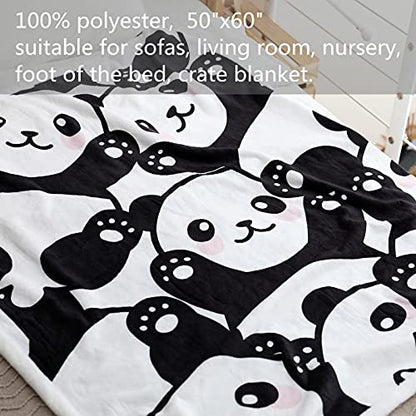  Sviuse Panda Throw Blanket Flannel Fleece Blanket Cartoon Panda Pattern Lightweight Throw For Bed Sofa Travel Kids Teens Birthday Gifts For Panda Lovers (Panda 7, (50" X 60")