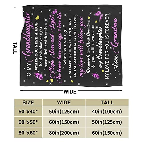  O My Granddaughter Blanket From Grandmom Throw Blankets Throws For Christmas Birthday Gifts 50X60 Inch