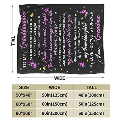  O My Granddaughter Blanket From Grandmom Throw Blankets Throws For Christmas Birthday Gifts 50X60 Inch