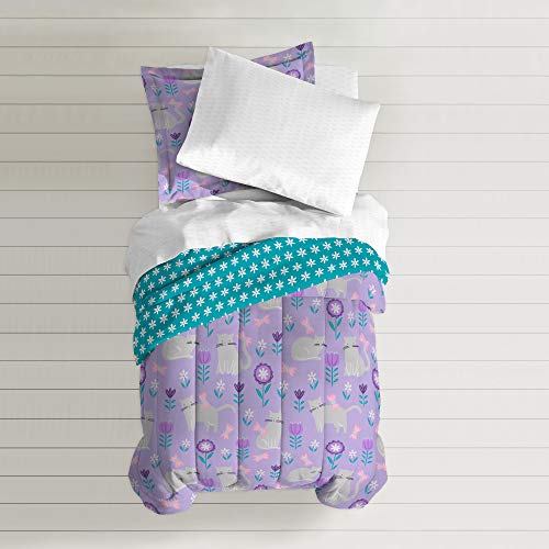  Dream FACTORY Cat Garden Comforter Set, Twin, Gray,2A862601GY