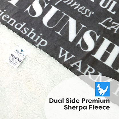  Best Friend Sherpa Throw Blanket For Couch - 60 X 50 Inch – Stocking Stuffer – Large Soft Blanket - Machine Washable - Premium Throw