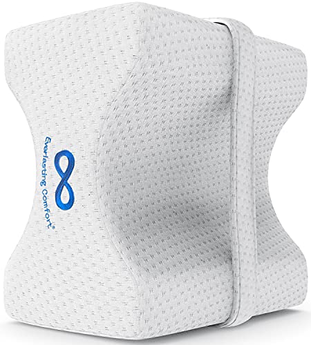  Everlasting Comfort ® Knee Pillow For Side Sleepers - Contour Knee Wedge Pillow For Between Legs Aligns Spine & Relieves Pressure - Leg Pillow For Back Pain, Hip Pain, Knee Pain