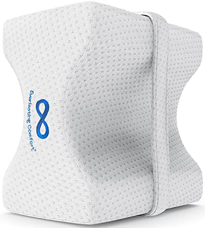  Everlasting Comfort ® Knee Pillow For Side Sleepers - Contour Knee Wedge Pillow For Between Legs Aligns Spine & Relieves Pressure - Leg Pillow For Back Pain, Hip Pain, Knee Pain