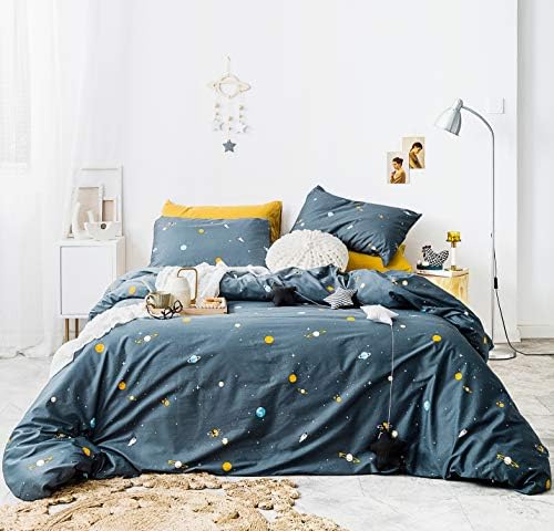  YuHeGuoJi White Floral Duvet Cover King 100% Cotton Black Flower Duvet Cover 3 Pcs Set 1 Plant Blossom Patterned Duvet Cover With Zipper Ties 2 Pillowcases Farmhouse Cartoon Botanical Bedding Set