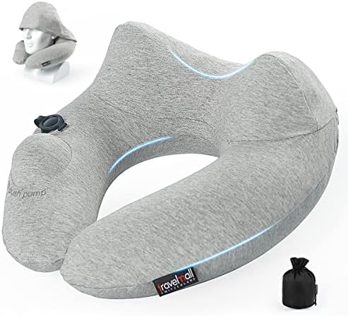  Travelicons Inflatable Travel Pillow,Neck Pillow For Traveling,Airplane Travel Pillw Improved Support Design For Car Sleeping