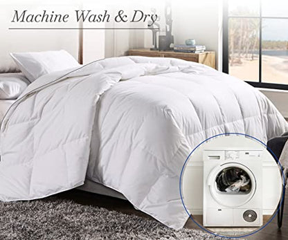  Luxury White Comforter King Size Duvet Insert, All-Season Soft Extra Fluffy Down Alternative King Comforter, Quilted, Corner Tabs