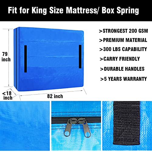  King Mattress Bag For Moving,Mattress Covers For Moving And Storage,Reusable Mattress Storage Bag With Handles,Heavy Duty Mattress Moving Bag With Zipper,Made Of New Material