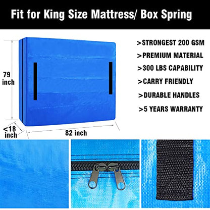  King Mattress Bag For Moving,Mattress Covers For Moving And Storage,Reusable Mattress Storage Bag With Handles,Heavy Duty Mattress Moving Bag With Zipper,Made Of New Material