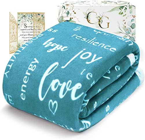  T Well Soon Gifts For Men Women Throw Blanket, Inspirational Gift Blankets For Women, Sympathy Gifts Care Hug Healing Blanket, Breast Cancer Gifts For Women Patients, Chemo Care Package - Pink