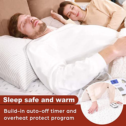  BSTWARM Heated Mattress Pad King Size, Electric Mattress Pad Dual Control, 8-21" Deep Pocket, 10 Heat Settings, 1-12 Hours Timed Off, Machine Washable - 80''x78''