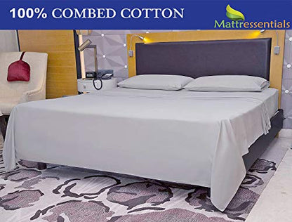  RV King 100% Cotton Sheets Set - 400 Thread Count - Gray - 4pc Long Staple Combed Cotton Bed Sheets - Breathable, Sateen Weave For Soft & Silky Feel, Fits Mattress Up To 16'' Deep Pocket