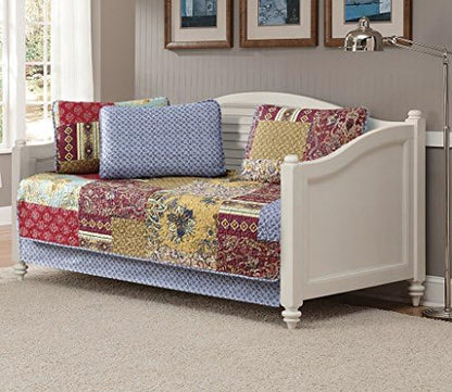  Ollection 5pc Day Bed Quilted Coverlet Daybed Set New (Sophia Turquoise)