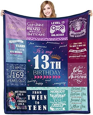  70th Birthday Gifts For Women Blanket 60x50in, 70th Birthday Gifts For Her, 70th Birthday Decorations For Women, 70 Year Old Birthday Gifts For Women Sister Wife Mom Grandma Soft Warm Throw Blanket