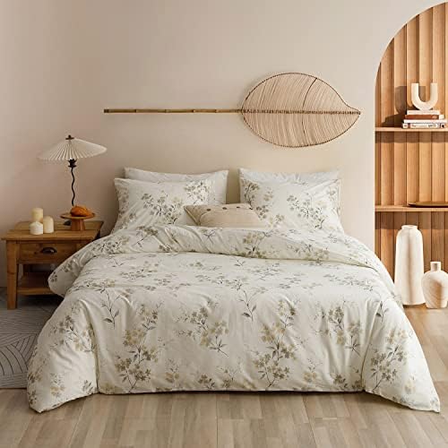  ECOCOTT Duvet Cover Queen, 100% Natural Cotton 1 Duvet Cover +2 Pillowcases Bedding Set,Navy And Cosmic Constellation Reversible Printed Pattern Soft Cozy Breathable And Durable Duvet Cover Set