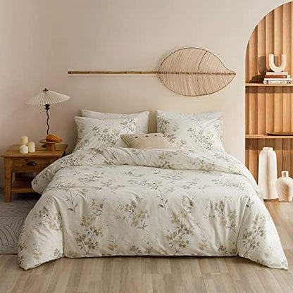  ECOCOTT Duvet Cover Queen, 100% Natural Cotton 1 Duvet Cover +2 Pillowcases Bedding Set,Navy And Cosmic Constellation Reversible Printed Pattern Soft Cozy Breathable And Durable Duvet Cover Set