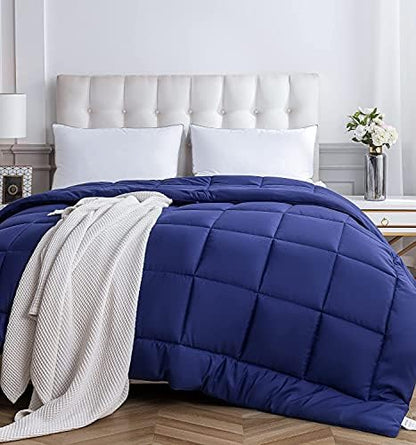  Down Alternative Comforter Queen Size, Ultra Soft Duvet Insert With Corner Tabs, Fluffy Warm All Season Quilted Soft Reversible Hotel Collection, White