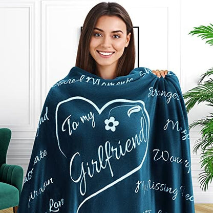  Gifts For Girlfriend, To My Girlfriend Blanket, Romantic Gifts For Her, Girlfriend Gifts, Gifts For Girlfriend, Love Gifts For Her, Gift For Girlfriend, I Love You Throw Blanket 65" × 50" (Purple)
