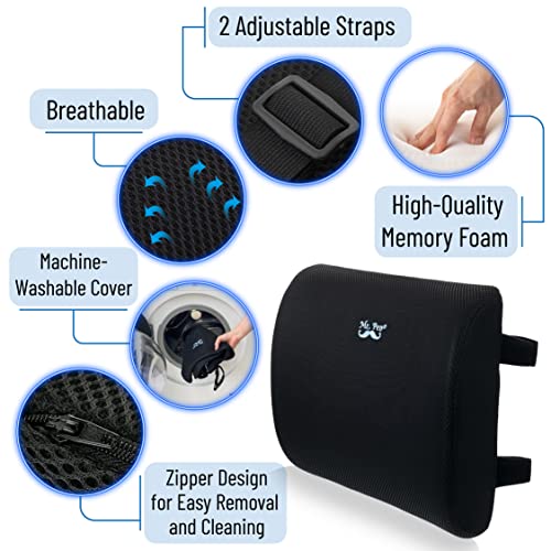  Mr. Pen- Lumbar Support Pillow, Memory Foam Lumbar Pillow, Car Lumbar Support, Office Chair Back Cushion, Chair Pillow, Desk Chair Back Support