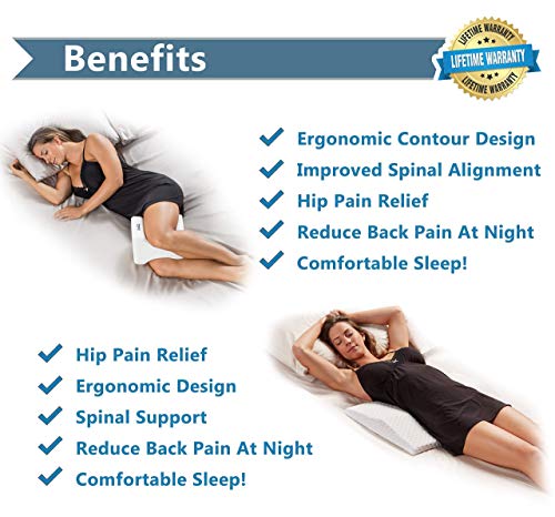  ComfiLife Knee Pillow & Lumbar Pillow For Sleeping Bundle – Ultimate Bundle For Back Pain Relief And Comfortable Sleep – 100% Memory Foam