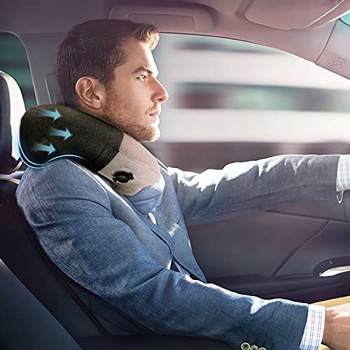  Travelicons Inflatable Travel Pillow,Neck Pillow For Traveling,Airplane Travel Pillw Improved Support Design For Car Sleeping