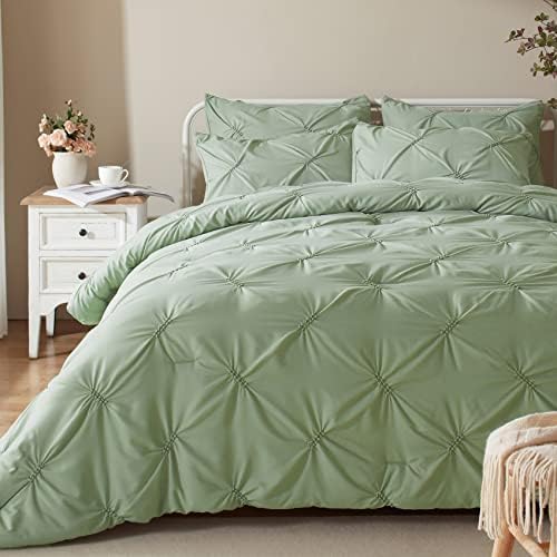  Queen Comforter Set -Pintuck Down Alternative Comforters With 2 Pillow Shams, Soft Queen Size Bedding Comforter Sets Lightweight All Season (Pink,88x88 Inches, 3 Pieces)