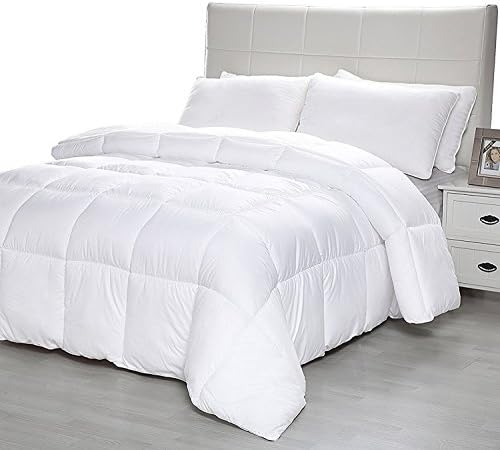  D & G THE DUCK AND GOOSE CO All-Season Quilted Comforter King Size, Premium 233T Peachskin Fabric & 350gsm Down Alternative Fiber, Lightweight Duvet Insert, Hotel Quality & Machine Washable.