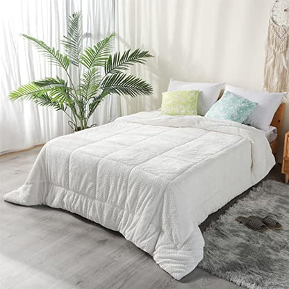  Luxurious Flannel Fleece Comforter With Plush Sherpa Back- Twin Size Bedding Coverlet-Textured Faux Fur Blanket-Machine Washable-Winter Warmth(68X90”, Rose), Twin/Twin XL