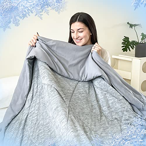  INGEROOM Cooling Comforter For Hot Sleepers Absorbs Body Heat To Keep Cool, Cold Tech Fabric,Summer Comforter Machine Washable Cooling Blanket For Hot Sleepers - King Size（Grey 90'' X 108''）