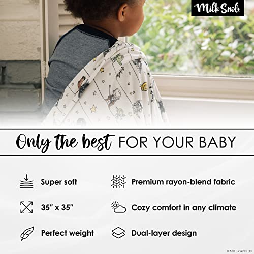  Milk Snob Star Wars Baby Blanket, Precious Padawans - Super Soft, Weighted, Dual Layer - Newborn Swaddle, Security Blanket, Nursery Room Toddler Bed Essentials, Premium Rayon Blend, 35x35