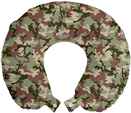  Ambesonne Soccer Travel Pillow Neck Rest, Monochrome Design Pattern Of Classical Football Balls Boys Cartoon Pattern, Memory Foam Traveling Accessory For Airplane And Car, 12", White Black