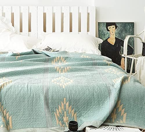  Queen Blanket For Summer Tencel Cotton Lyocell Quilted Blanket 90x90 Lightweight Bedspread Soft Breathable Blanket Teal