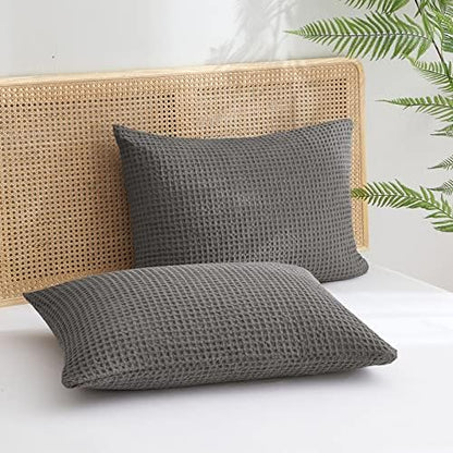  PHF Ultra Soft Waffle Weave Body Pillowcase 20" X 54", No Insert, Breathable & Skin-Friendly Body Pillow Sham With Zipper, Decorative Waffle Weave Body Pillow Cover, White