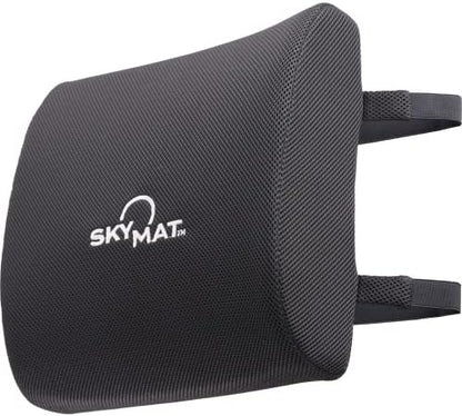  Sky Solutions Lumbar Support Pillow For Office Chair - Lower Back And Seat Support Cushion - Memory Foam Lumbar Pillow For Desk, Car, Couch, Travel - Gray