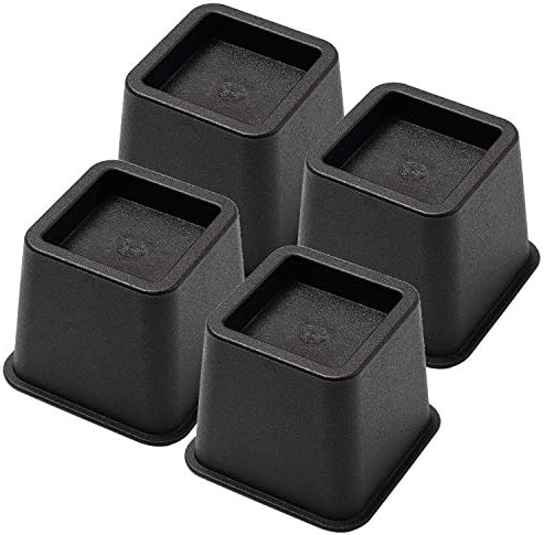  Bed Risers 3 Inch, Heavy Duty Square Furniture Frame Lift For Couch, Chair, Desk, Sofa And Bunk Bedpost, Set Of 4
