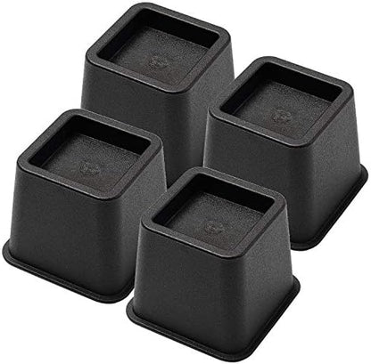  Bed Risers 3 Inch, Heavy Duty Square Furniture Frame Lift For Couch, Chair, Desk, Sofa And Bunk Bedpost, Set Of 4