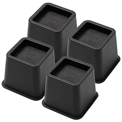  Bed Risers 3 Inch, Heavy Duty Square Furniture Frame Lift For Couch, Chair, Desk, Sofa And Bunk Bedpost, Set Of 4