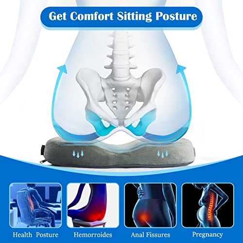  Donut Pillow Seat Cushion For Tailbone Pain Hemorrhoid Butt Donut Car Seat Cushion For Office Chair,Orthopedic Memory Foam Sitting Pillow Butt Cushion For Coccyx Sciatica Pregnancy Pressure Relief