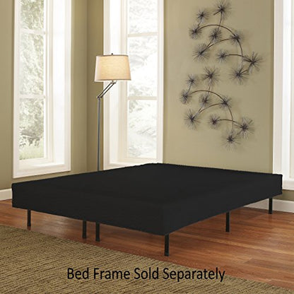  Raised Platform Bed Frame Accessory: Bed Skirt/Base Cover, Black, Twin