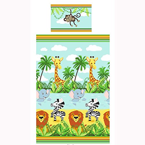  Jungle-Tastic Single/US Twin Duvet Cover And Pillowcase Set
