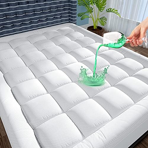  Extra Thick Waterproof Mattress Pad Queen Size Mattress Protector Bed Cover 8-21" Deep Pocket Cooling Quilted Fitted Pillow Top Mattress Topper