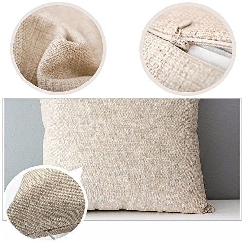  Aremetop Pillow Covers Blessed Assurance Jesus Is Mine Inspirational Sign Cotton Lienn Home Decorative Throw Waist Pillow Case Cushion Cover For Farmhouse Decor,Letters Words With Floral Bee 18’’x18’’