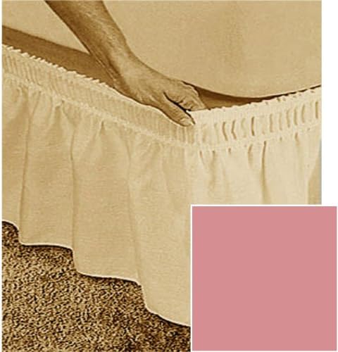  Beige Queen/King Solid Color Elastic Wrap Around Bed Ruffle