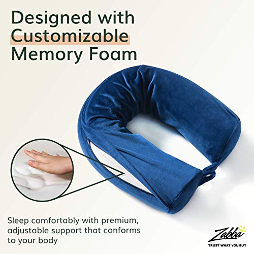  Fern And Willow Neck Pillow For Travel - Bendable Twist Memory Foam Traveling Pillows For Airplane & Car, Provides Head, Shoulder, And Chin Support - Navy Blue