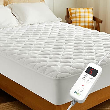  Heated Mattress Pad Queen Size Electric Mattress Pads Black Electric Bed Warmer Fit Up To 21" With 11 Heat Settings Single Controller 9 Hours Auto Shut Off