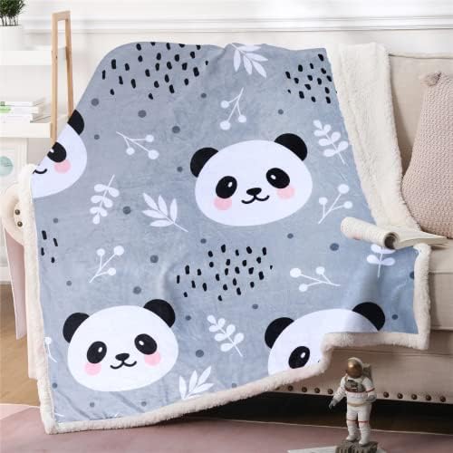  Sviuse Panda Throw Blanket Flannel Fleece Blanket Cartoon Panda Pattern Lightweight Throw For Bed Sofa Travel Kids Teens Birthday Gifts For Panda Lovers (Panda 7, (50" X 60")
