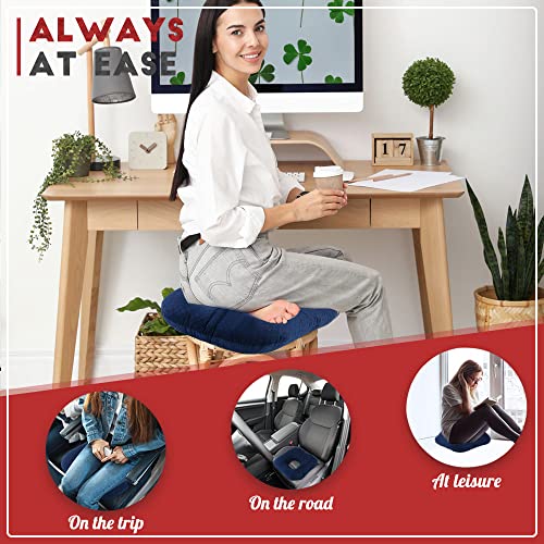  Vinban Stuffed Donut Pillow Seat Cushion | For Tailbone And Coccyx Pain, Hemorrhoids, Bed Sores, Pregnancy, Prostate, Surgery Recovery, Sitting Pressure Relief, For Home, Office And Car (Dark Blue)