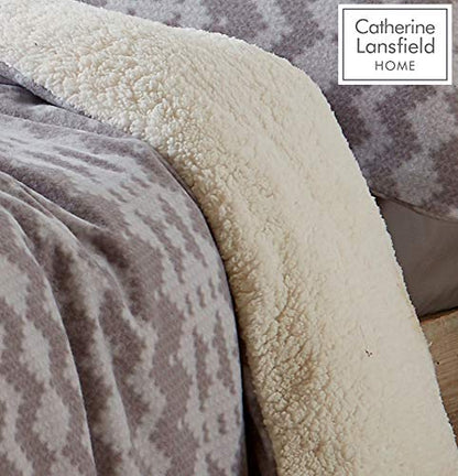  Catherine Lansfield Alpine Fleece King Duvet Set Grey