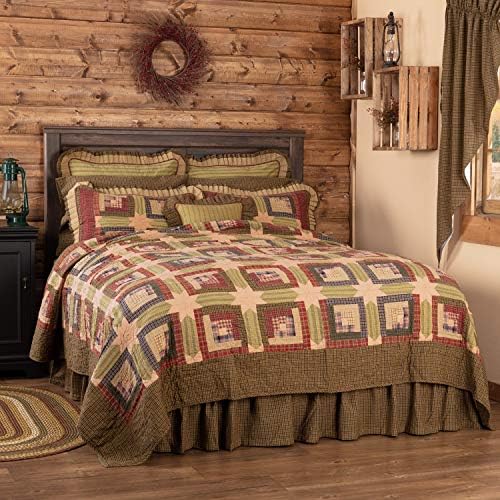  Tea Cabin Green Plaid King Pillow Case Set Of 2 21x40 Country Rustic Bedding Accessory, Moss Green